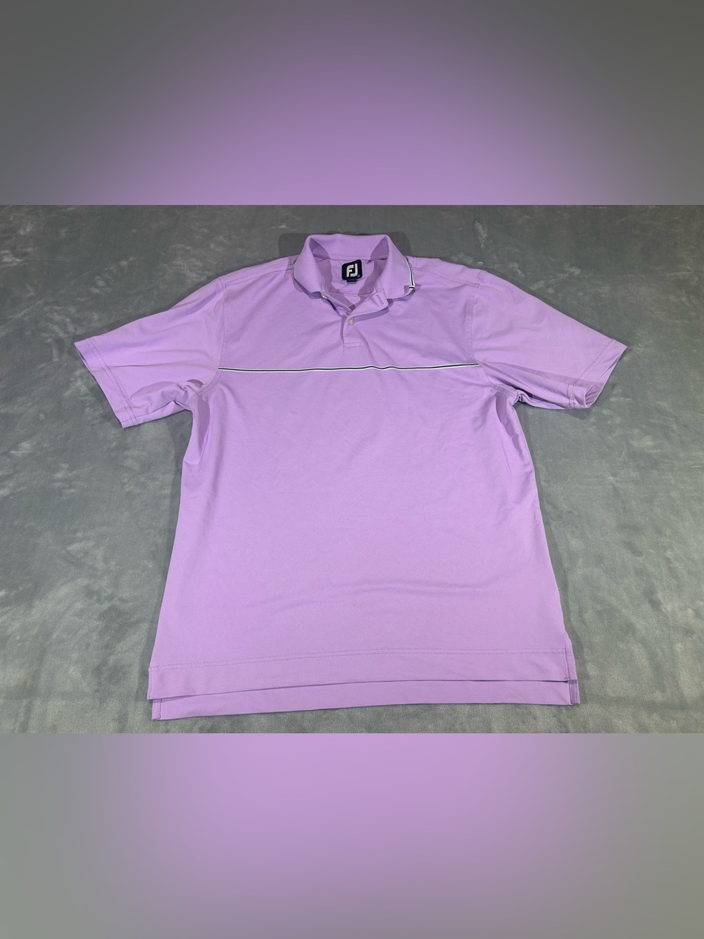 FootJoy Lavender Short-Sleeve Performance Polo with Chest Stripe